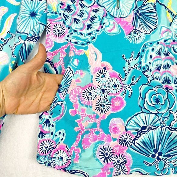 Lilly Pulitzer UPF 50+ Skipper Popover Bali Blue Once Upon A Tide Size XS - Picture 8 of 11